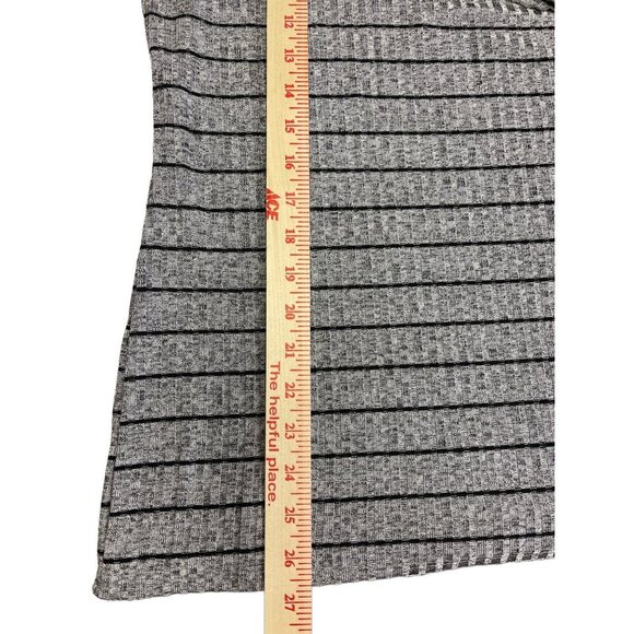 Juicy Couture Women's Top Shirt One Shoulder Ruffle Grey Black Stripe XL NEW - Picture 5 of 7